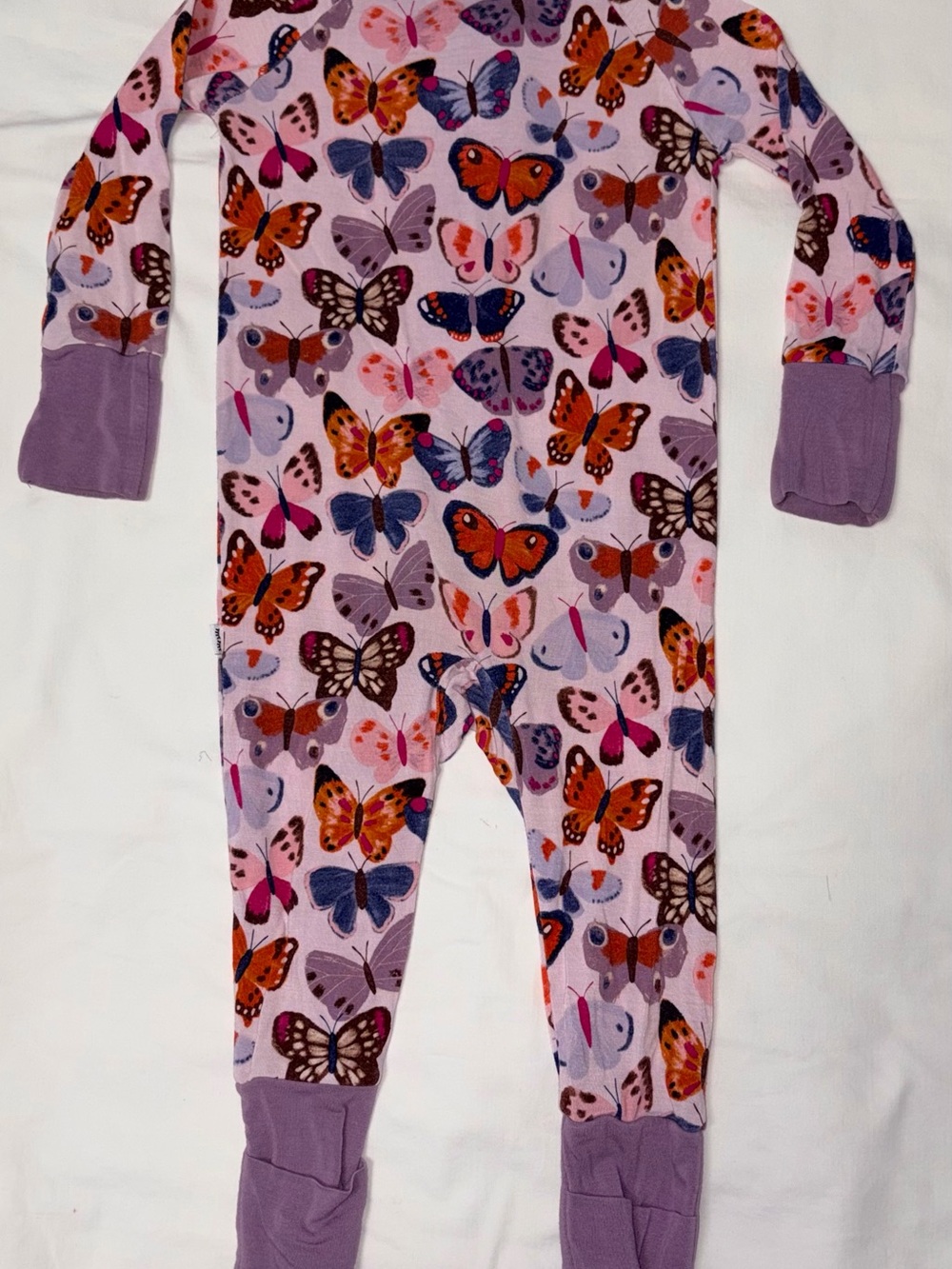 Little Sleepies full front zip butterfly print romper sz 3-6 months EUC - Picture 4 of 4